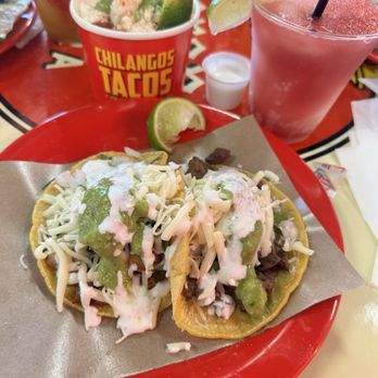 Chilangos Tacos - Hongos Taco, (left) Carne Asada Taco (right), Los Elotes - Tacos Near Me - Dallas, Texas Chilangos Tacos - Hongos Taco, (left) Carne Asada Taco (right), Los Elotes - Tacos Near Me - Dallas, Texas