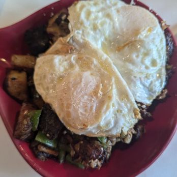 Café Locale - Carnitas skillet with eggs over easy - Breakfast & Brunch Near Me - Attleboro, Massachusetts