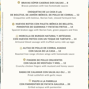 La Terraza - Still more of the menu - Tapas Bars Near Me - Madrid, M