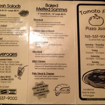 Tomato Pie Pizza Joint - Menu - Pizza Near Me - Paragon, Indiana Tomato Pie Pizza Joint - Menu - Pizza Near Me - Paragon, Indiana