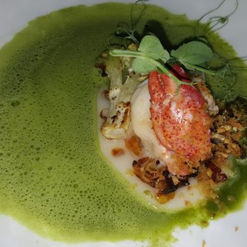 Stubborn Seed - Lobster with green curry, and caramelized cauliflower - New American Near Me - Miami Beach, Florida Stubborn Seed - Lobster with green curry, and caramelized cauliflower - New American Near Me - Miami Beach, Florida