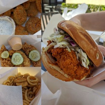 Cluck Kitchen - fried pickles, chicken tenders, fries, nashville chicken sandwich - Chicken Shop Near Me - Irvine, California