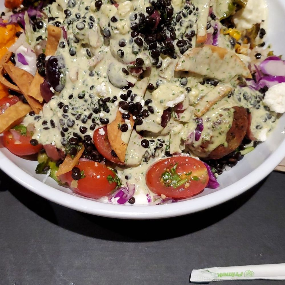CAVA - Veggie bowl with lentils and sweet potatoes and falafel - Salad Near Me - Moorestown, New Jersey
