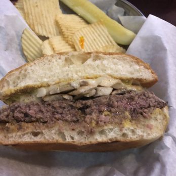 Steak-Out Saloon - Swiss mushroom burger - Bars Near Me - Fort Collins, Colorado Steak-Out Saloon - Swiss mushroom burger - Bars Near Me - Fort Collins, Colorado