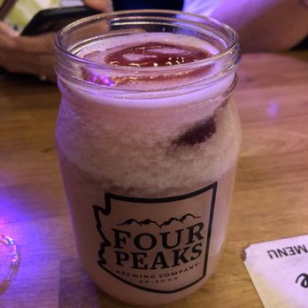 Four Peaks Brewing - Peach raspberry frozen drink from the spring cocktail menu - Pubs Near Me - Tempe, Arizona