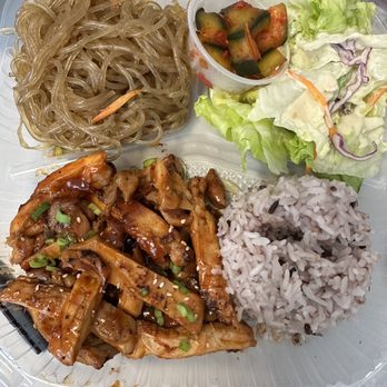 Kimchi House - chicken, rice, salad, and coleslaw - Korean Near Me - Pinole, California