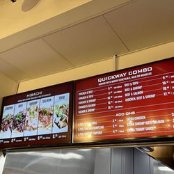 Quickway Japanese Hibachi - Menu