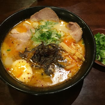 Kosuke - Spicy ramen with chashu, egg, spicy bamboo, black mushrooms, and green onion! My absolute staple! - Ramen Near Me - Alhambra, California Kosuke - Spicy ramen with chashu, egg, spicy bamboo, black mushrooms, and green onion! My absolute staple! - Ramen Near Me - Alhambra, California