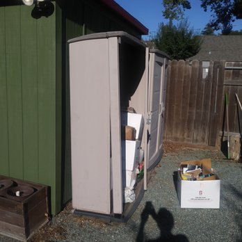 Martin's Painting - They moved the storage container to paint behind it. Will cost us $500+ to replace. - Painters Near Me - Roseville, California Martin's Painting - They moved the storage container to paint behind it. Will cost us $500+ to replace. - Painters Near Me - Roseville, California