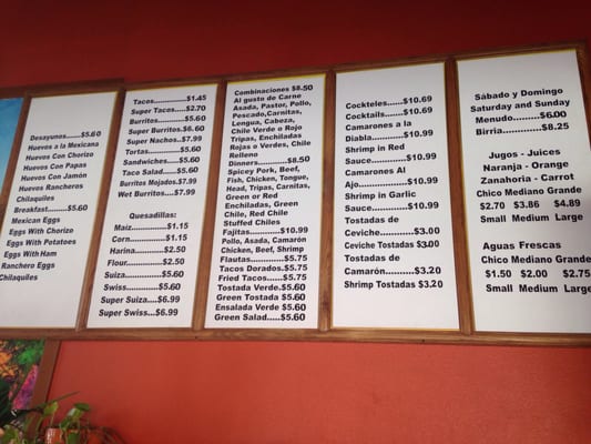 Menu photo 7 Taqueria El Tapatio 5 Ventura, CA