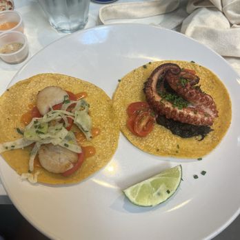 Holbox - Scallop Taco, Taco De Pulpo En Su Tinta - Latin American Near Me - Los Angeles, California