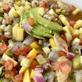 Miches and Ceviches - Tostada de Ceviche Tropical Salsa Roja Tostada de Ceviche Tropical Salsa Roja - Seafood Near Me - Santa Cruz , California Miches and Ceviches - Tostada de Ceviche Tropical Salsa Roja Tostada de Ceviche Tropical Salsa Roja - Seafood Near Me - Santa Cruz , California
