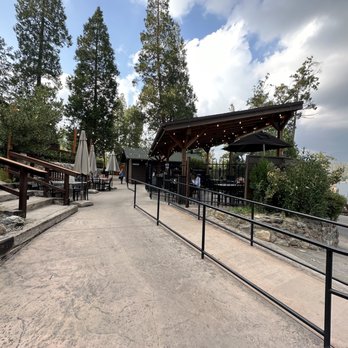 The Forks Resort - Walkway to outdoor seating - Resorts Near Me - Bass Lake, California