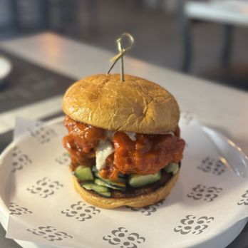 Ocho Trece - Buffalo chicken burger - New American Near Me - Tampa Bay, Florida Ocho Trece - Buffalo chicken burger - New American Near Me - Tampa Bay, Florida