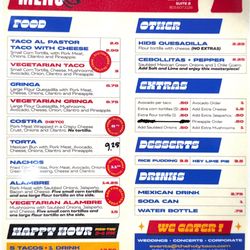 Holy Taco - Menu