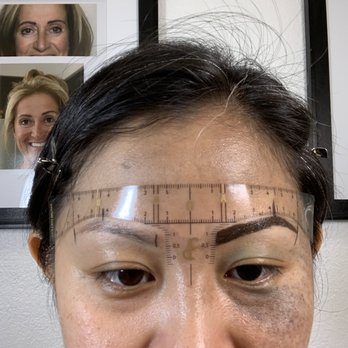 Face Permanent Makeup - Checking symmetry before filling in. - Permanent Makeup Near Me - Agoura Hills, California