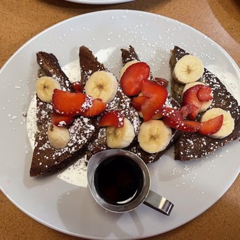 Phillips Avenue Diner - Banana Bread French Toast with added strawberries - Diners Near Me - Sioux Falls, South Dakota Phillips Avenue Diner - Banana Bread French Toast with added strawberries - Diners Near Me - Sioux Falls, South Dakota