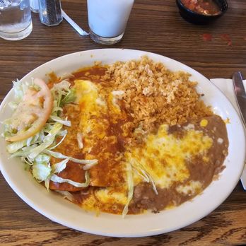 La Milpa - Two Enchiladas Plate (with Beef) - Mexican Near Me - Milpitas, California