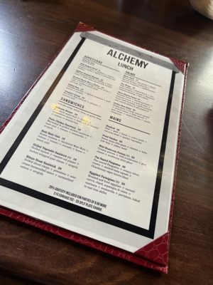 Menu photo 8 Alchemy Murphys, CA