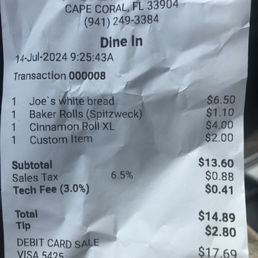 The receipt of my purchase. The receipt of my purchase.