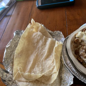Chipotle Mexican Grill - This right here is a whole burrito shell I ripped in fours. Smh - Mexican Near Me - Homewood, Illinois Chipotle Mexican Grill - This right here is a whole burrito shell I ripped in fours. Smh - Mexican Near Me - Homewood, Illinois