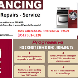 Appliance Pros - Now offering finance program same as cash. No credit needed. Se habla espanol,