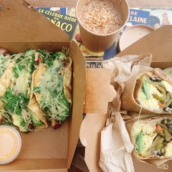 ORGANICO - Breakfast tacos ( kale+ fried chicken + avocado + cheese+ grilled onion + spicy ranch sauce ) Breakfast wrap and overnight oatmeal! - New American Near Me - Lawndale, California ORGANICO - Breakfast tacos ( kale+ fried chicken + avocado + cheese+ grilled onion + spicy ranch sauce ) Breakfast wrap and overnight oatmeal! - New American Near Me - Lawndale, California
