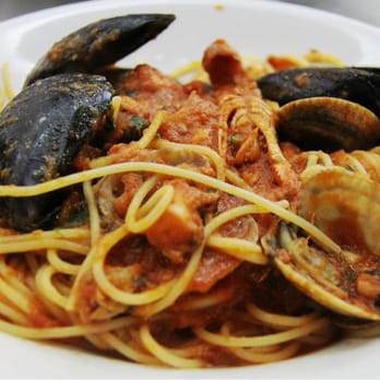 Trattoria Lillicu - Best pasta Misto aka frutti di mare with tomato sauce I've ever had! The best! - Sardinian Near Me - Cagliari, California