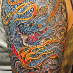 Gold Standard Tattoo - Japanese style dragon by Dirk