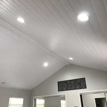 One Stop Painting - New tongue and groove wood ceiling and painted walls - Painters Near Me