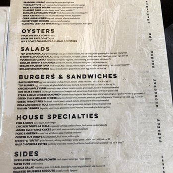 The General Public - The standard menu (compare prices with the happy hour menu) literally the same - New American Near Me - San Antonio, Texas