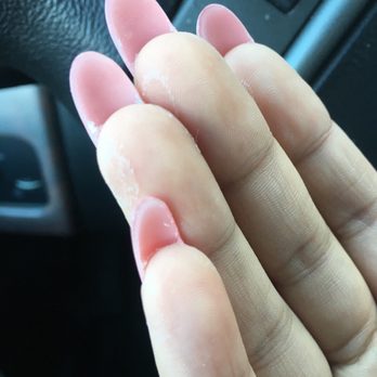 Nails Plus - She did a very sloppy job on both hands - Nail Salons Near Me - Santa Ana, California