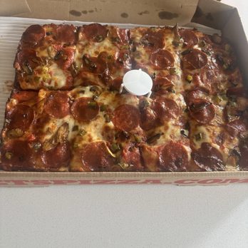Jet's Pizza - Pepperoni mushroom Detroit style pizza well done - Pizza Near Me - Cuyahoga Falls, Ohio Jet's Pizza - Pepperoni mushroom Detroit style pizza well done - Pizza Near Me - Cuyahoga Falls, Ohio