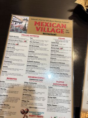 Menu photo 3 Mexican Village Restaurant Detroit, MI Menu photo 3 Mexican Village Restaurant Detroit, MI