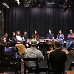 The Story Studio - A photo of participants at a What's Your Story? storytelling-centric, facilitated social event.