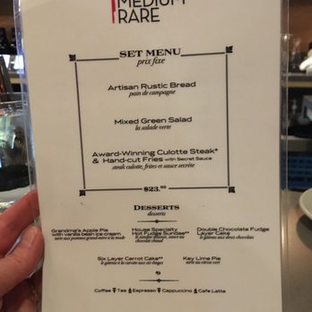 Medium Rare - Dinner menu - Steakhouses Near Me - Arlington, Virginia Medium Rare - Dinner menu - Steakhouses Near Me - Arlington, Virginia