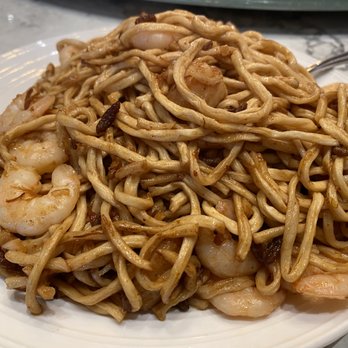 Happy Day Cafe - XO Sauce Seafood e-Fu Noodle ($14.95 incl. drink): with shrimp, scallop, and fish on tap, I wish other sauce choices were possible! - Hong Kong Style Cafe Near Me - Richmond, British Columbia