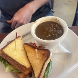 Lunch special: gumbo and BLT