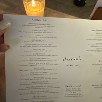 Clarkwood - Drink menu - Bars Near Me - Houston, Texas