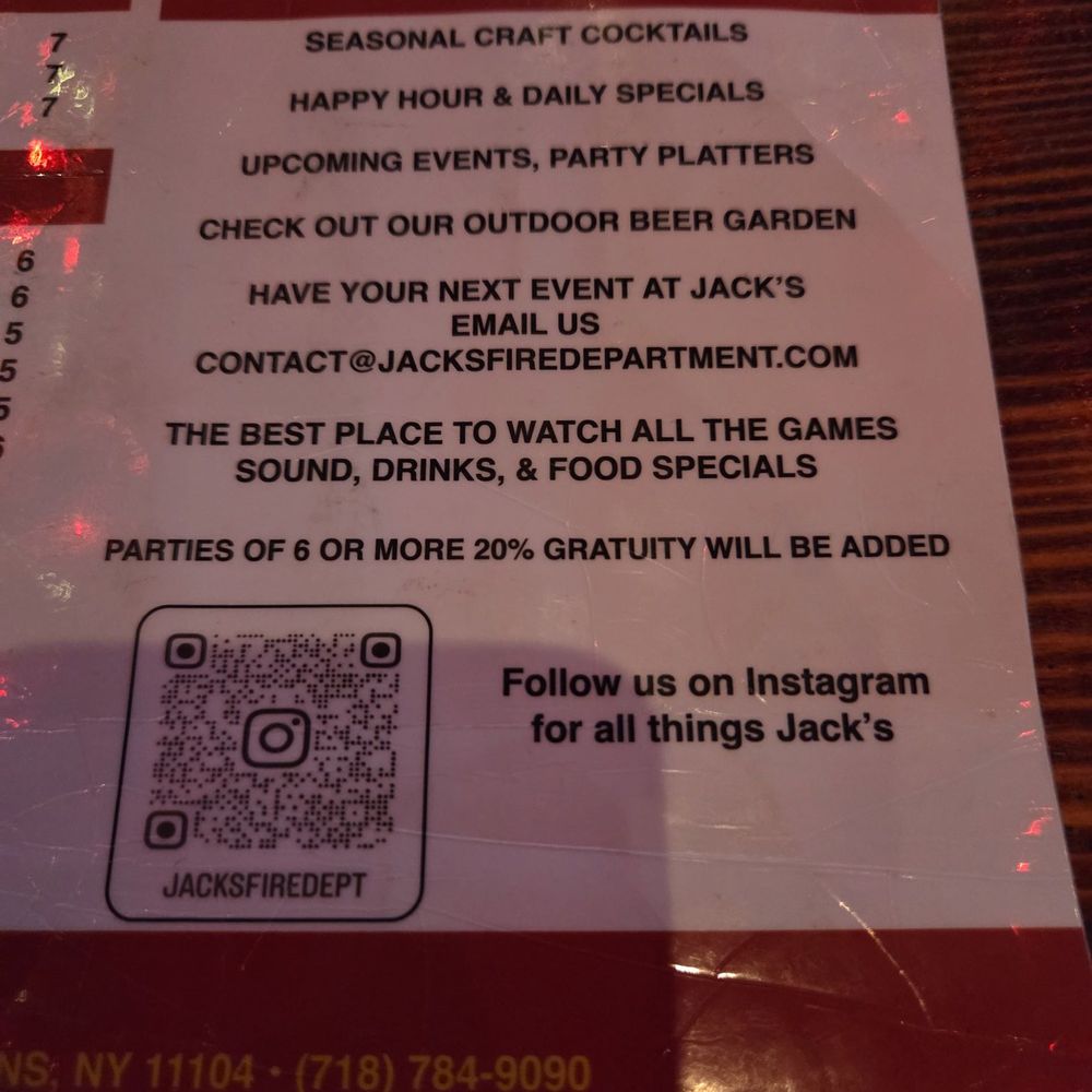 Jack's Fire Dept - Pubs Near Me - Sunnyside, New York