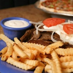 Ted's Pizza Palace - Gyro plate served with extra meat, fries and homemade gyro sauce!