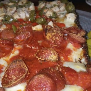 Ace's Pizza - Pepperoni half and pepper trio with chicken. Amazing!!!!!! - Pizza Near Me - Brooklyn, New York Ace's Pizza - Pepperoni half and pepper trio with chicken. Amazing!!!!!! - Pizza Near Me - Brooklyn, New York