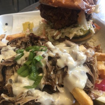 Batch & Brine - Fried chicken sandwich with duck and cheese fries - Burgers Near Me - Lafayette, California