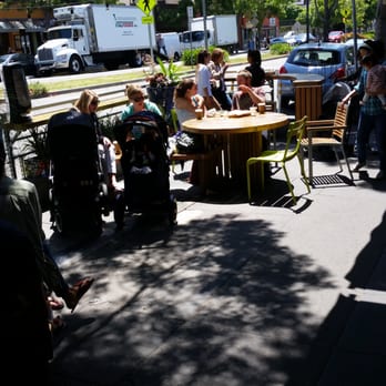 Cheese Board Pizza - New-ish outdoor seating area...likely city approved to keep people off of the median between the lanes on busy Shattuck. - Pizza Near Me - Berkeley, California
