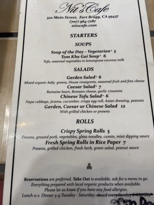 Menu photo 4 Nit's Cafe Fort Bragg, CA Menu photo 4 Nit's Cafe Fort Bragg, CA