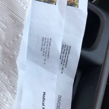 PETSURG & ER4PETS - Invoice from visit showing I was indeed there. - Veterinarians Near Me - San Diego, California PETSURG & ER4PETS - Invoice from visit showing I was indeed there. - Veterinarians Near Me - San Diego, California