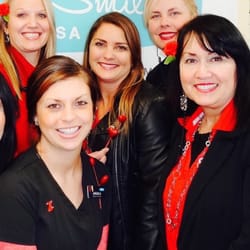 Mark M Davis, DDS - Perfect Smile - Perfect Smile staff wearing red and supporting Tulsa's Go Red for Women/American Heart Association