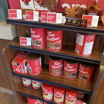 Tim Hortons - a display of tim hortons products - Coffee & Tea Near Me - Hamilton, Ontario