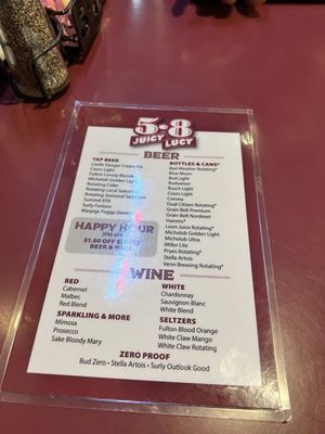 Menu photo 7 5-8 Club Minneapolis, MN
