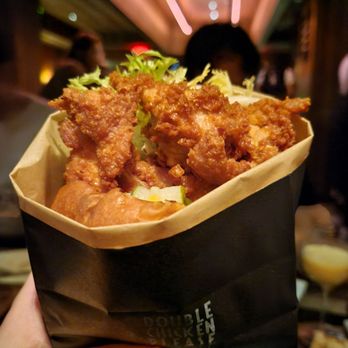 Double Chicken Please - chicken sandwich salted egg yolk - Cocktail Bars Near Me - New York, New York Double Chicken Please - chicken sandwich salted egg yolk - Cocktail Bars Near Me - New York, New York